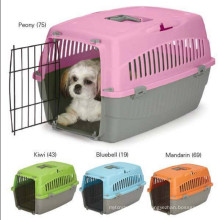Pequeno cão gato de estimação pet crate transportador de animais de estimação de plástico leve canil fio de canil
